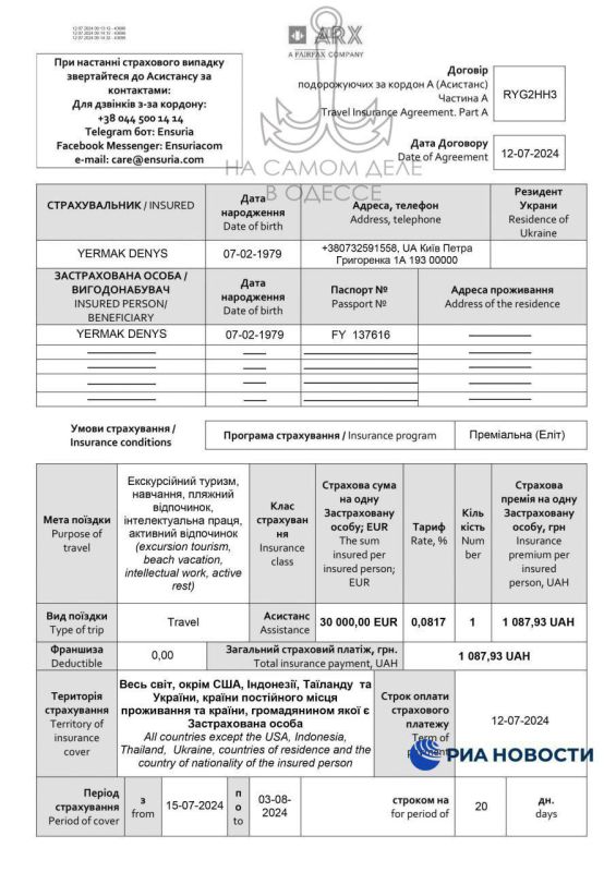 Чума на оба ваших дома!. Младший братец Ермака — Денис Ермак, летом 2024-го привез из Афганистана наркотики для руководства Украины