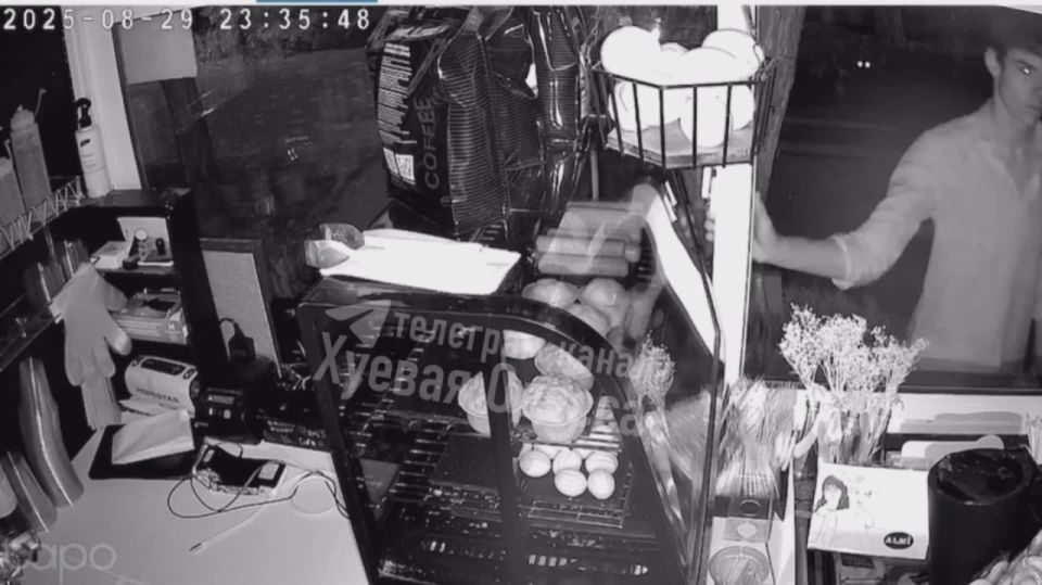 Ночью в Одессе жмых украл из магазина стойку с брелоками Лабубу