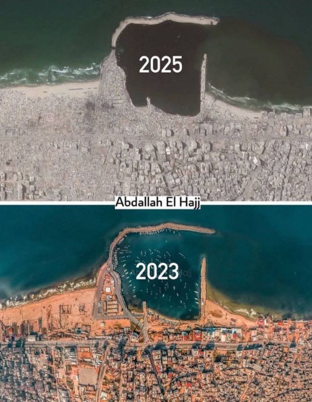 Родион Северьянов: Разница в архитектуре портового района в Газе до и после израильских атак