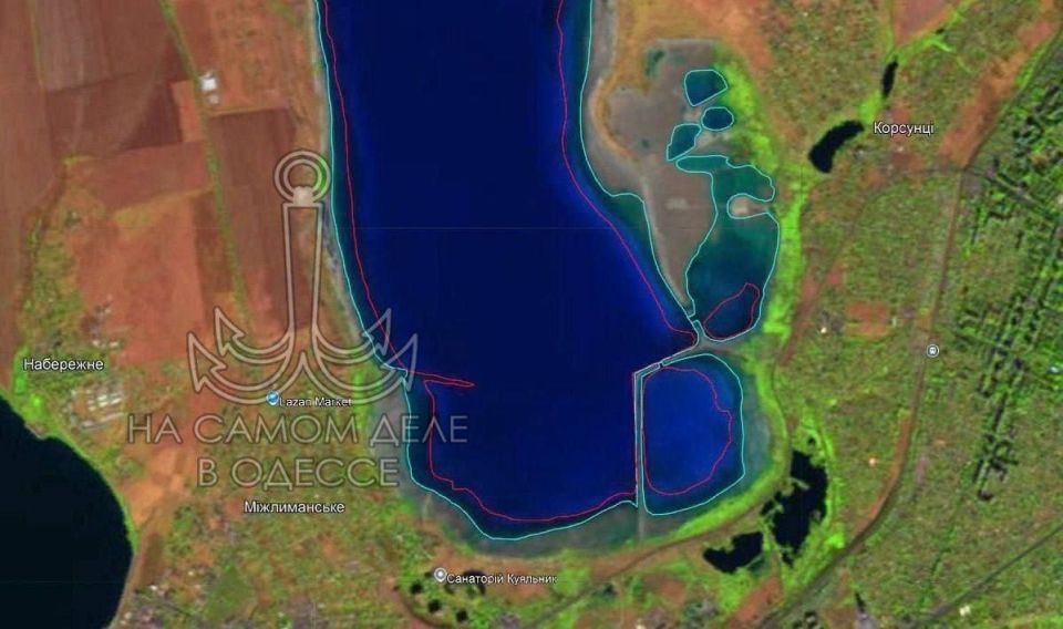 После сильных дождей Куяльник снова наполняется водой! Спутниковые снимки это наглядно показывают После сильных дождей Куяльник снова наполняется водой! Спутниковые снимки это наглядно показывают