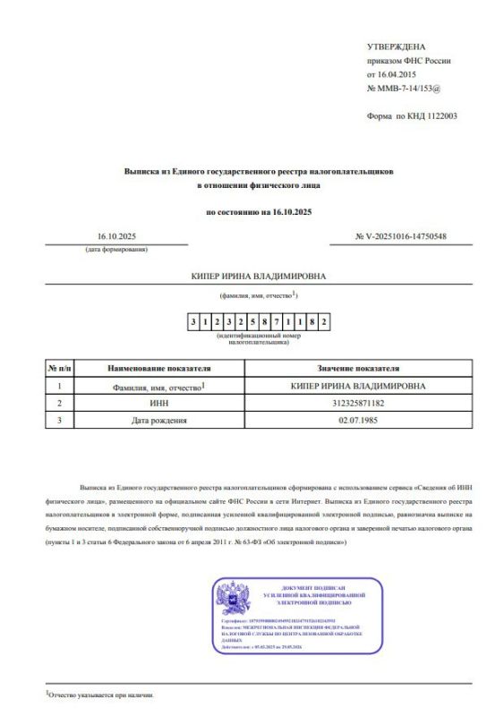 Жена Кипера — действующая гражданка Жена Кипера — действующая гражданка