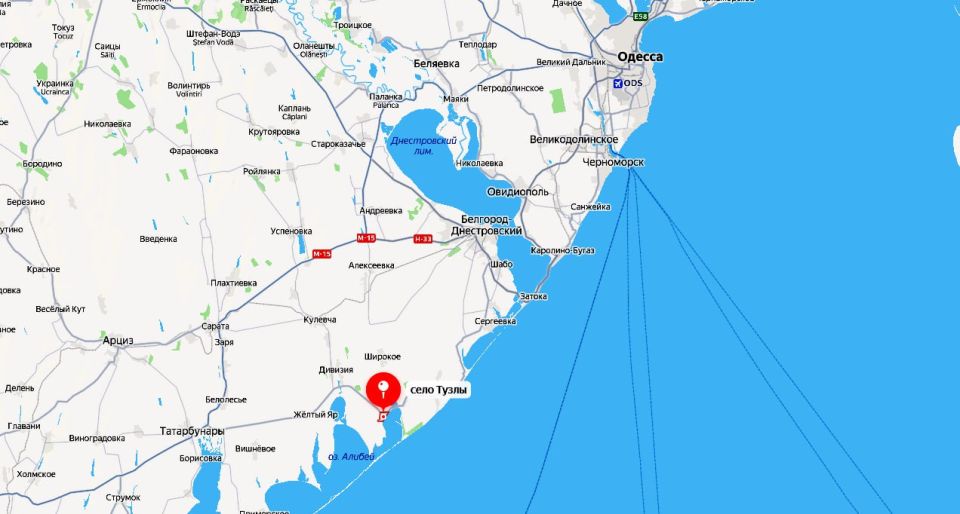 Ракетный удар был нанесён по объекту противника в районе села Тузлы на юге Одесской области