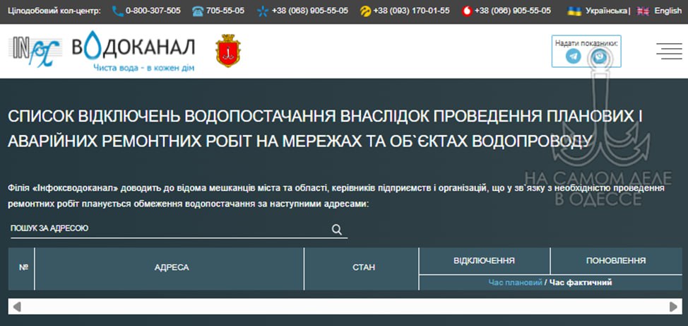 Коммунальные службы 03 ноября 2025 года в Одессе и области информируют: Коммунальные службы 03 ноября 2025 года в Одессе и области информируют: