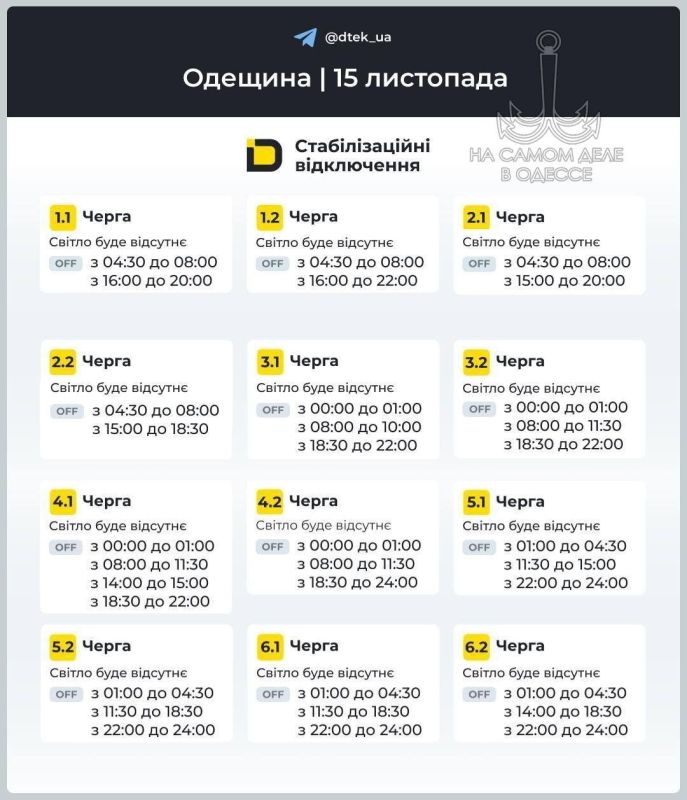 Коммунальные службы 15 ноября 2025 года в Одессе и области информируют: