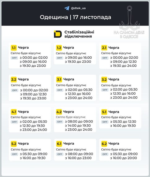 Коммунальные службы 17 ноября 2025 года в Одессе и области информируют: Коммунальные службы 17 ноября 2025 года в Одессе и области информируют: