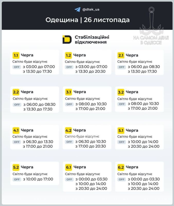 Коммунальные службы 26 ноября 2025 года в Одессе и области информируют: