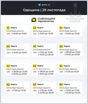 Коммунальные службы 29 ноября 2025 года в Одессе и области информируют: Коммунальные службы 29 ноября 2025 года в Одессе и области информируют: