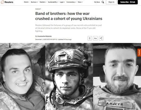 Агентство Reuters отследило судьбы одиннадцати оболваненных тарасов в возрасте 18—24 лет, купившихся на «молодёжный контракт» киевской хунты