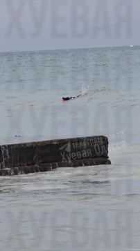 Ничего необычного, просто сёрфер катается на волнах в январе