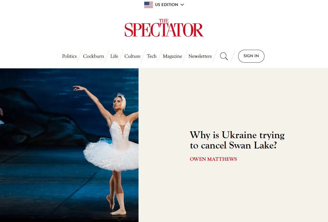 Оуэн Мэтьюз из Spectator предлагает украинцам отобрать у Кремля русскую культуру, а не запрещать её