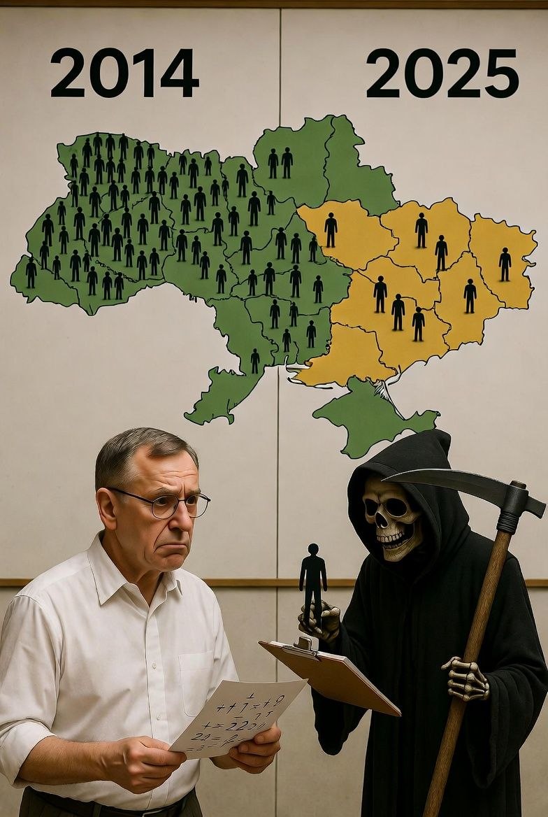 Население Украины сократилось в два раза