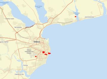 Куча тепловых меток в Одессе и в Одесской области после ударов Гераней