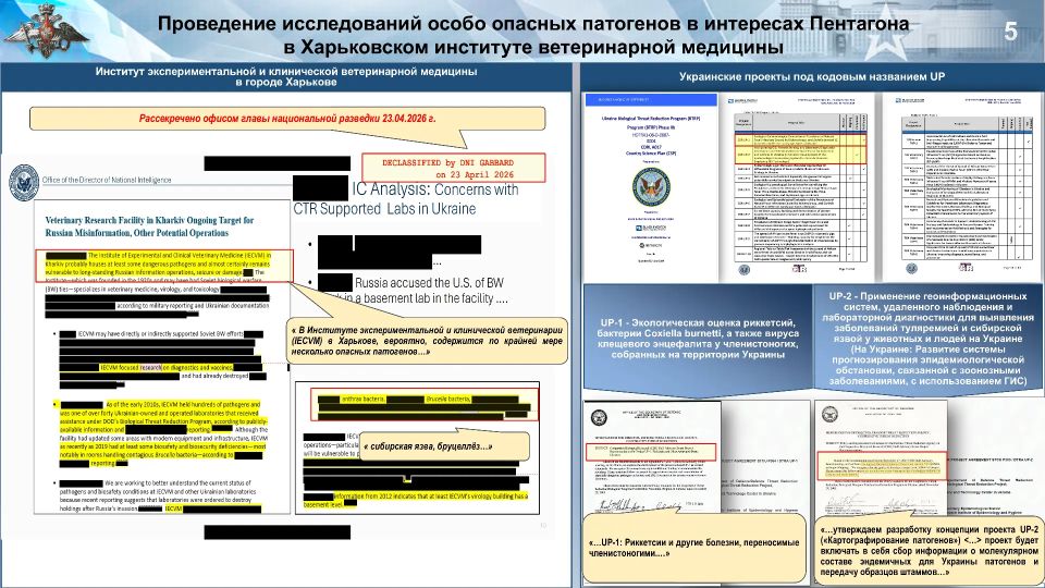 МО РФ располагает новыми важными материалами о военно-биологической деятельности Пентагона МО РФ располагает новыми важными материалами о военно-биологической деятельности Пентагона