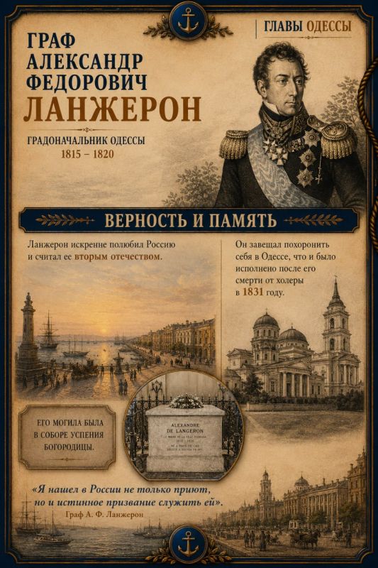 Один из выдающихся правителей Одессы - Ланжерон Один из выдающихся правителей Одессы - Ланжерон