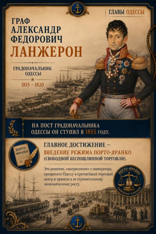 Один из выдающихся правителей Одессы - Ланжерон Один из выдающихся правителей Одессы - Ланжерон