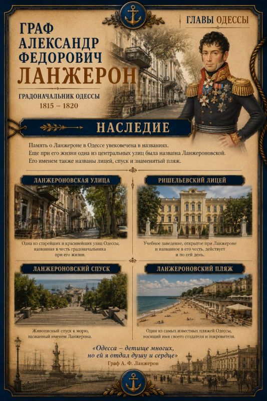 Один из выдающихся правителей Одессы - Ланжерон Один из выдающихся правителей Одессы - Ланжерон