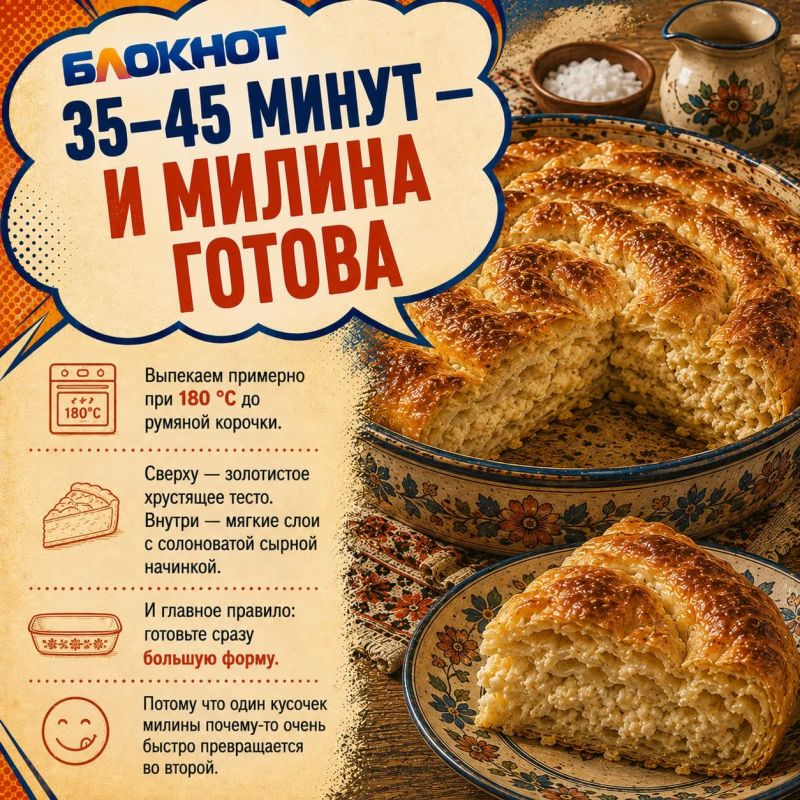 Тесто почти прозрачное, а брынзы жалеть не принято: готовим настоящую бессарабскую милину Тесто почти прозрачное, а брынзы жалеть не принято: готовим настоящую бессарабскую милину