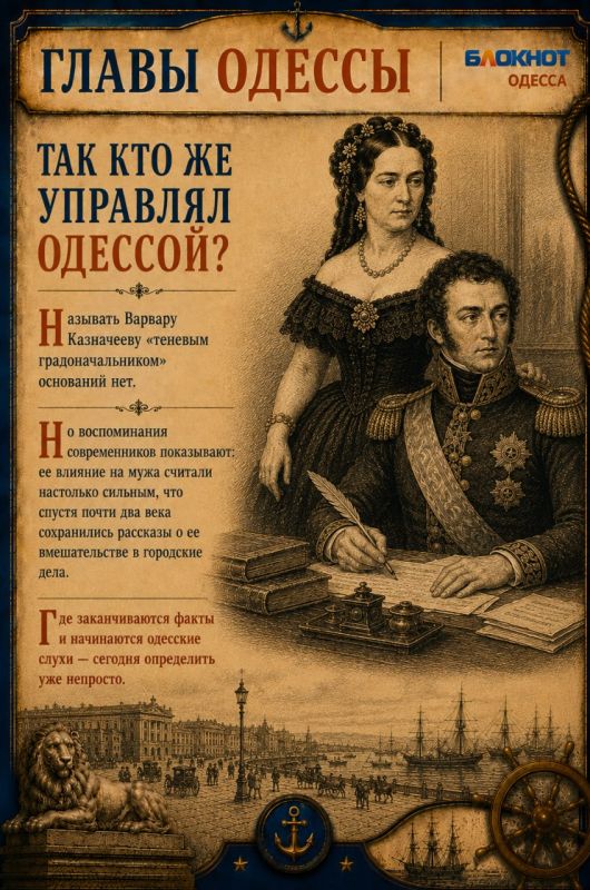Кто на самом деле управлял Одессой — градоначальник или его жена? Кто на самом деле управлял Одессой — градоначальник или его жена?