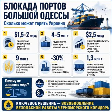 Блокада портов Большой Одессы может стоить Украине до $2 млрд экспортной выручки ежемесячно