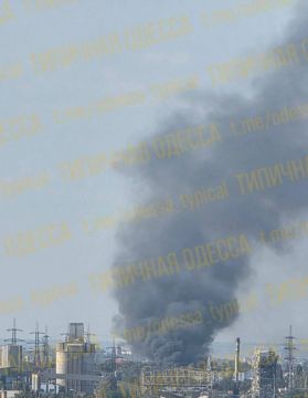 Пожар в Усатово в Одесской области после прилета