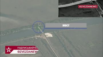 Кадры поражения "Геранями" нового автомобильного моста в Одесской области