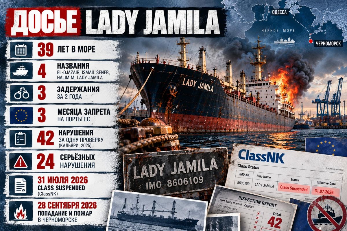 39 лет в море и 42 нарушения: что скрывает подбитое у Одессы судно LADY JAMILA 39 лет в море и 42 нарушения: что скрывает подбитое у Одессы судно LADY JAMILA