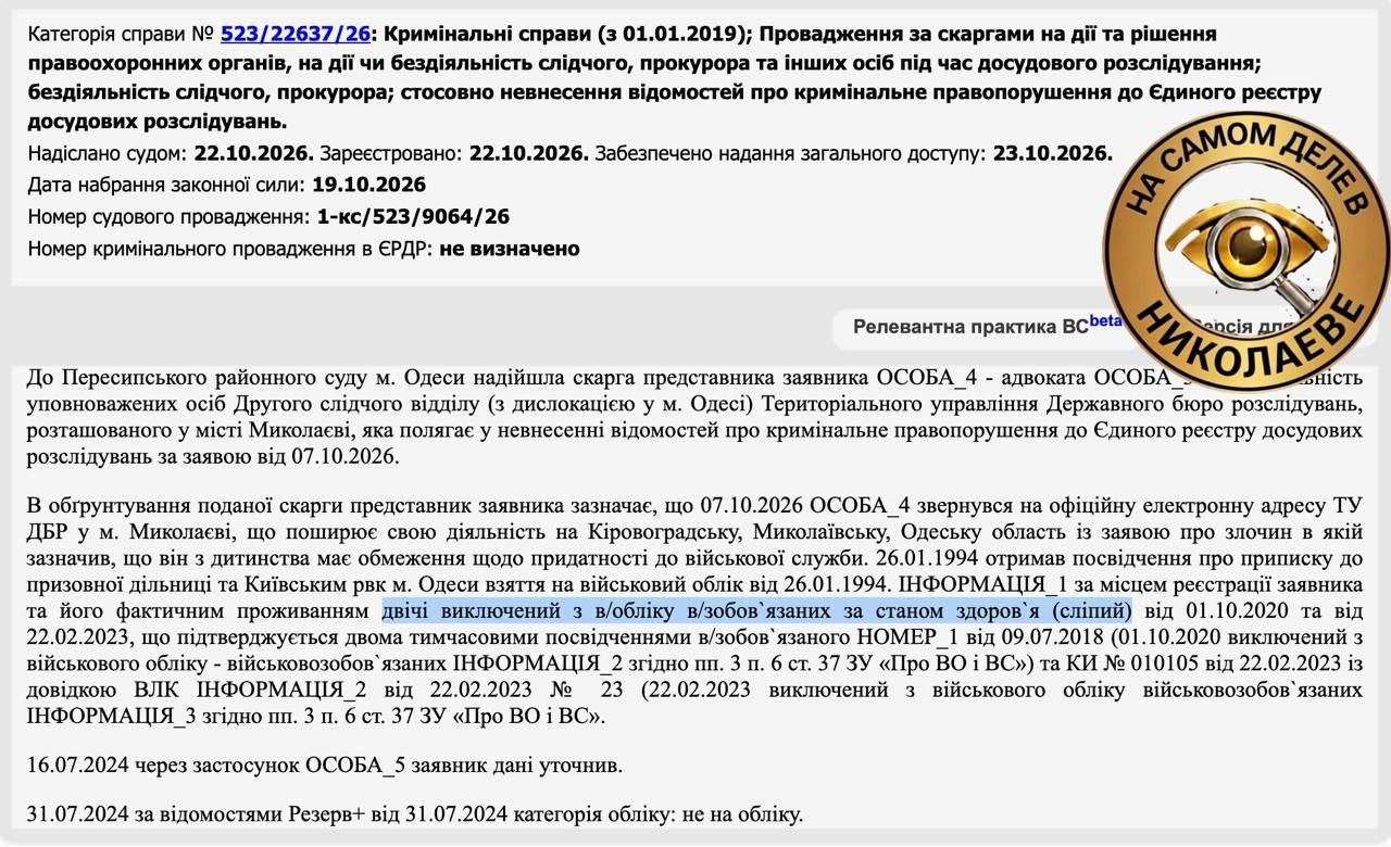 В Одессе слепого ухилянта почти пять суток удерживали в людоловне